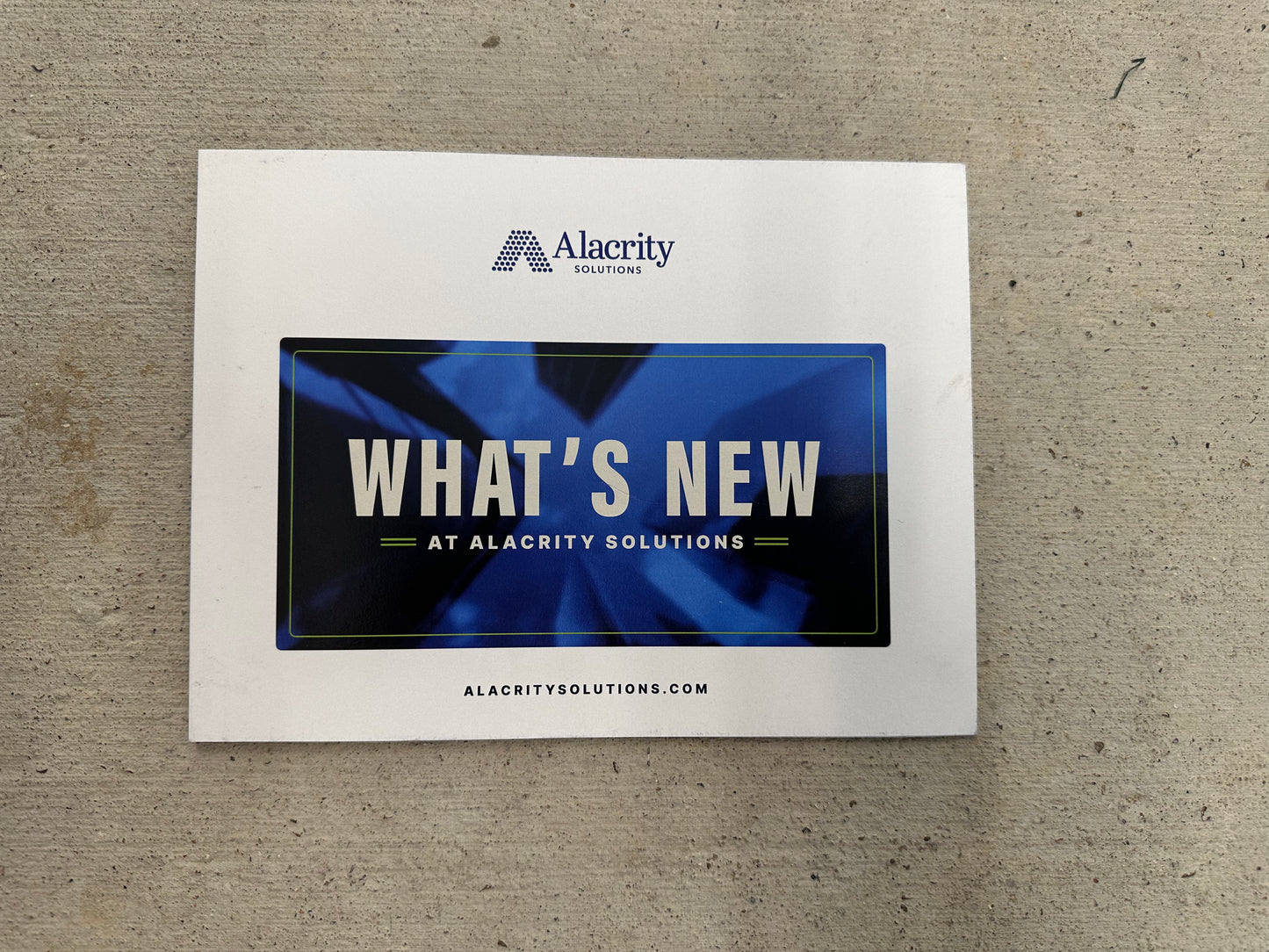 Printed, What's New at Alacrity